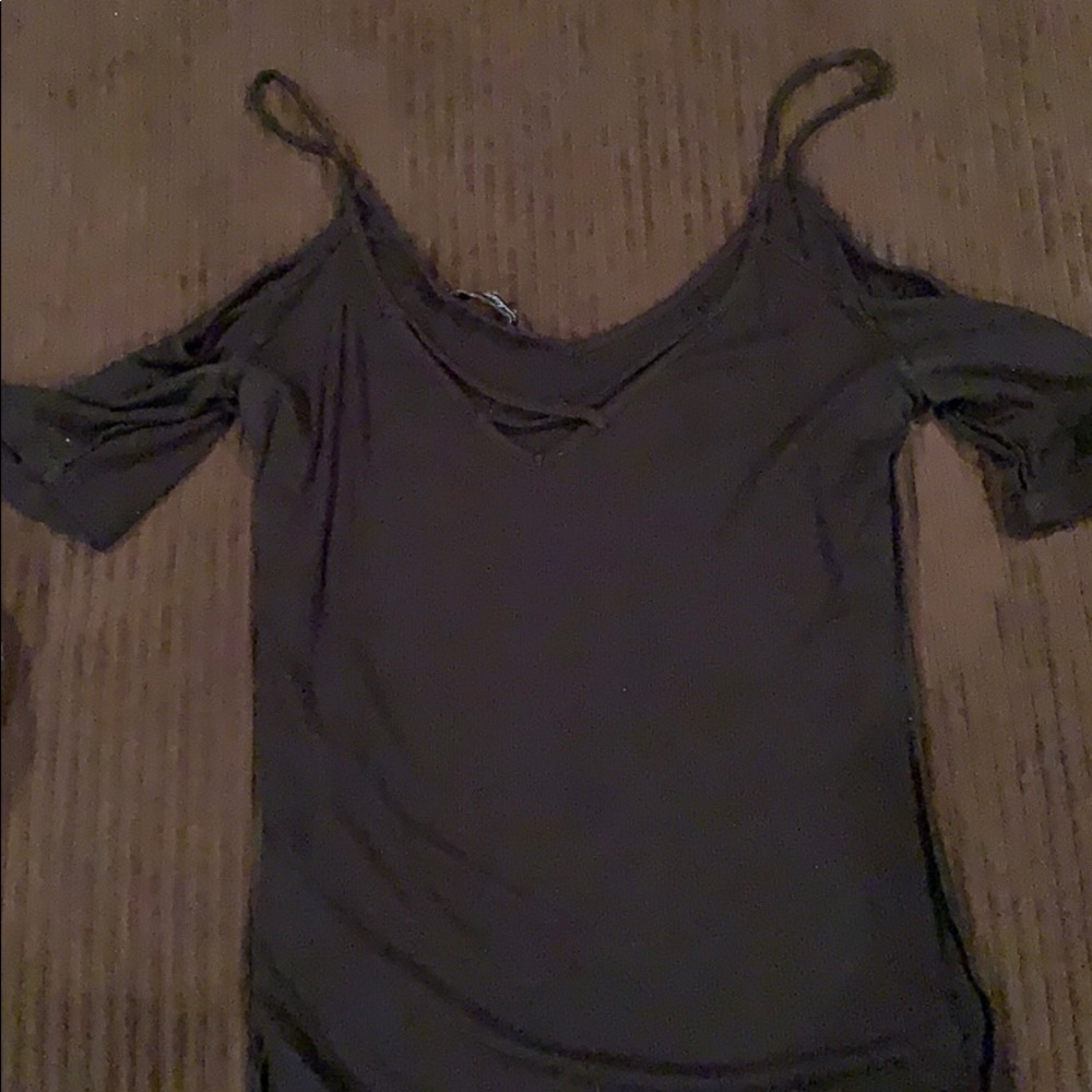 Black off the shoulder shirt